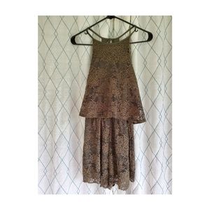 Olive Green Lace Halter Romper